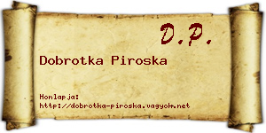 Dobrotka Piroska névjegykártya